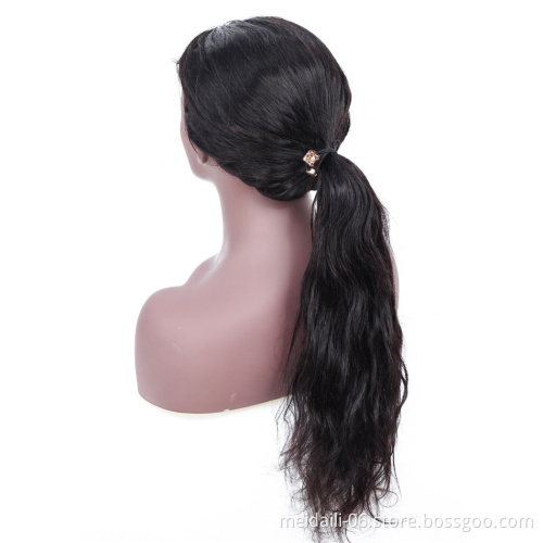 Front Lace Hair Wig For  Black Women, Natural Black Brazilian Hair Body Wave Wig With 4*4 Closure Wigs